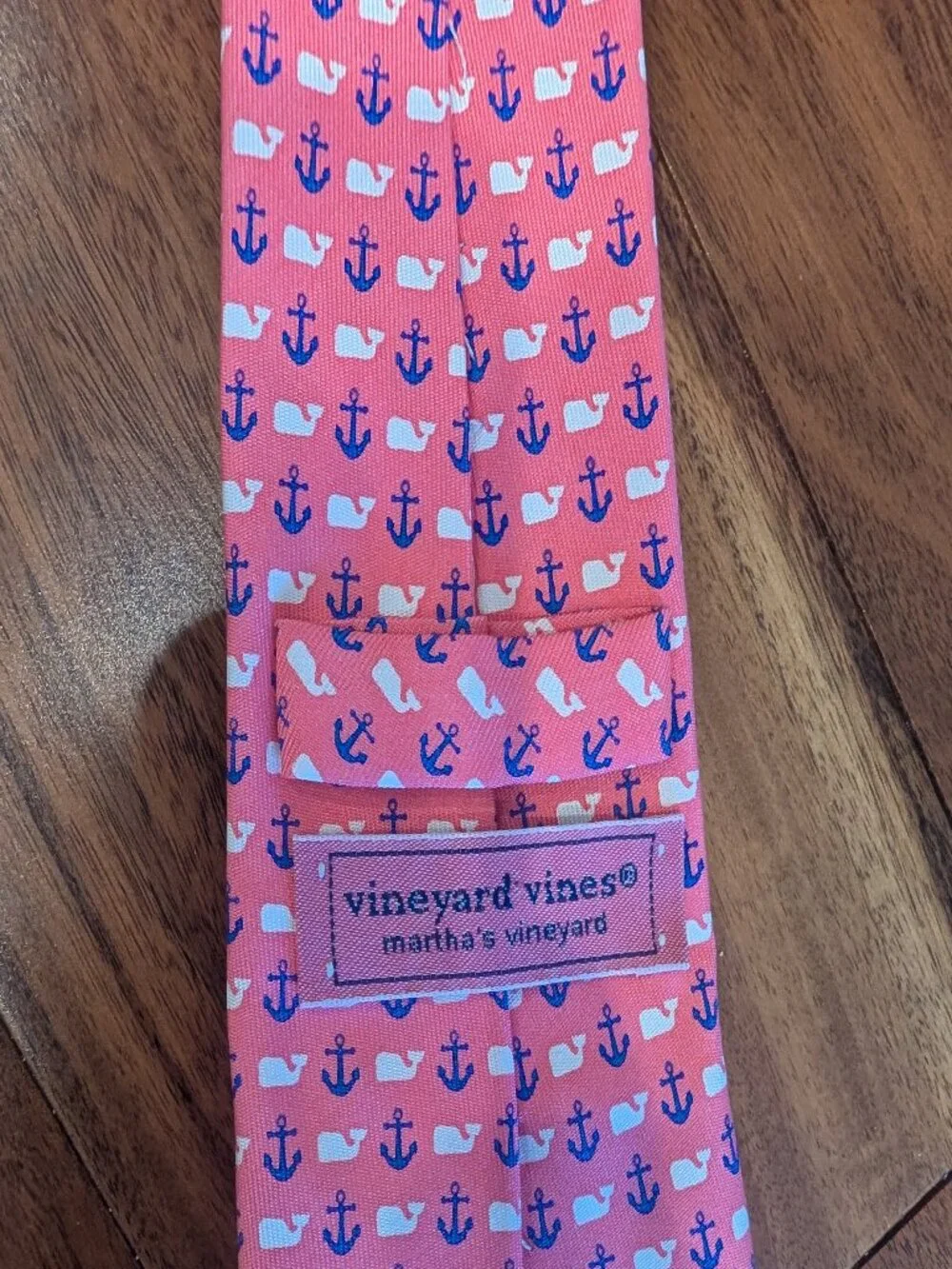 Boys Vineyard Vines Tie - Pink w/ Anchors and Whales